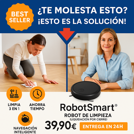 RobotSmart® - Robot de Limpieza | Limpia, Aspira y Pule Tu Hogar Sin Esfuerzo (LIQUIDACIÓN POR CIERRE)