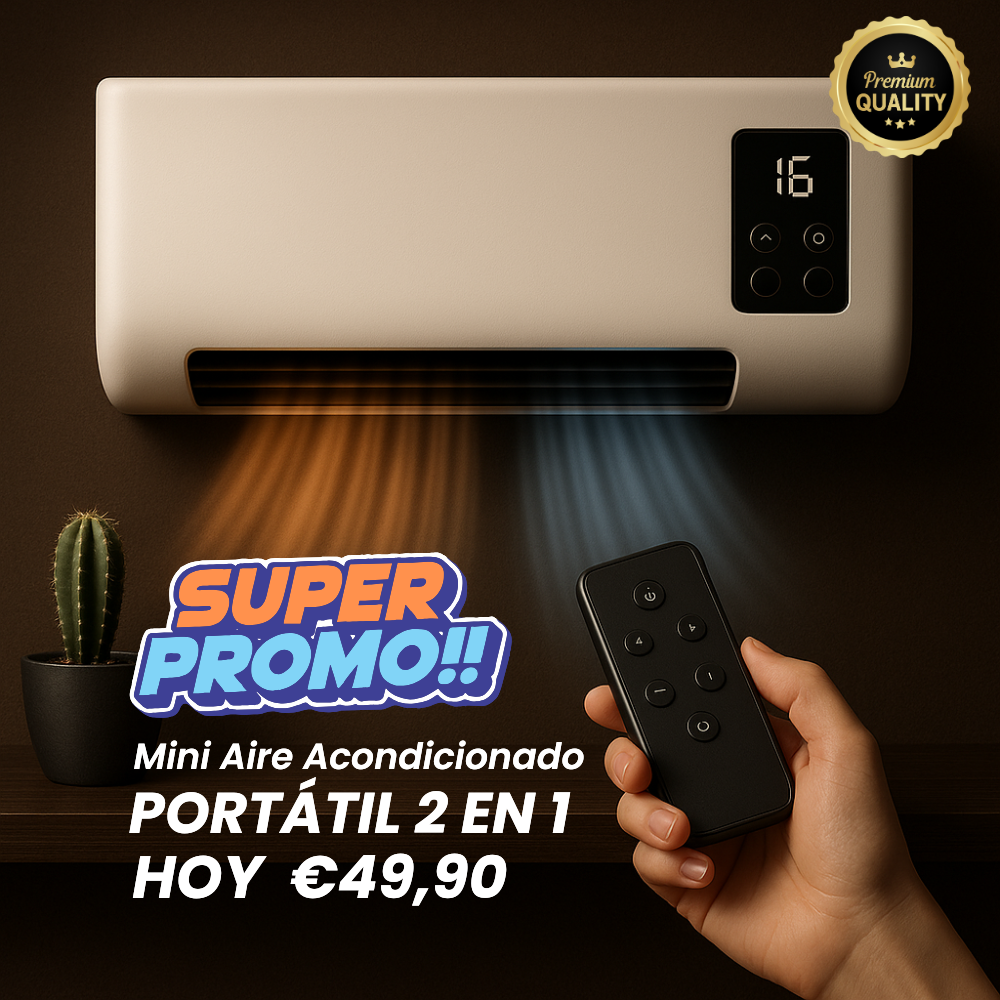 Mini Aire Acondicionado Portátil 2 en 1 - CLIMA PERFECTO & AHORRO DE ENERGÍA  (LIQUIDACIÓN POR CIERRE.)