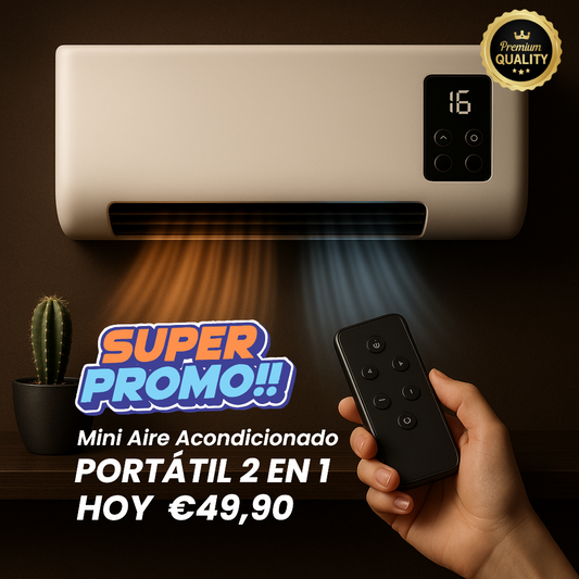 Mini Aire Acondicionado Portátil 2 en 1 - CLIMA PERFECTO & AHORRO DE ENERGÍA  (LIQUIDACIÓN POR CIERRE.)