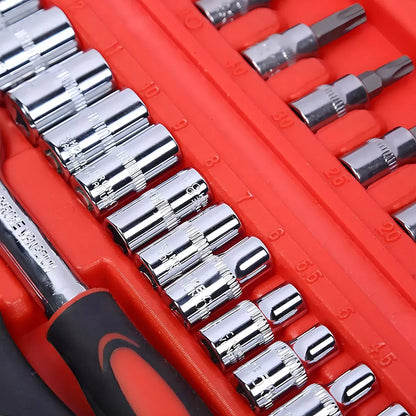 [KIT COMPLETO 46x1] MasterRachet® – Maletín Profesional con Llaves de Tubo y Accesorios