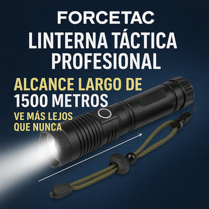Linterna Táctica Profesional – ForceTac [Ultra Potente, Recargable y Resistente al Agua]
