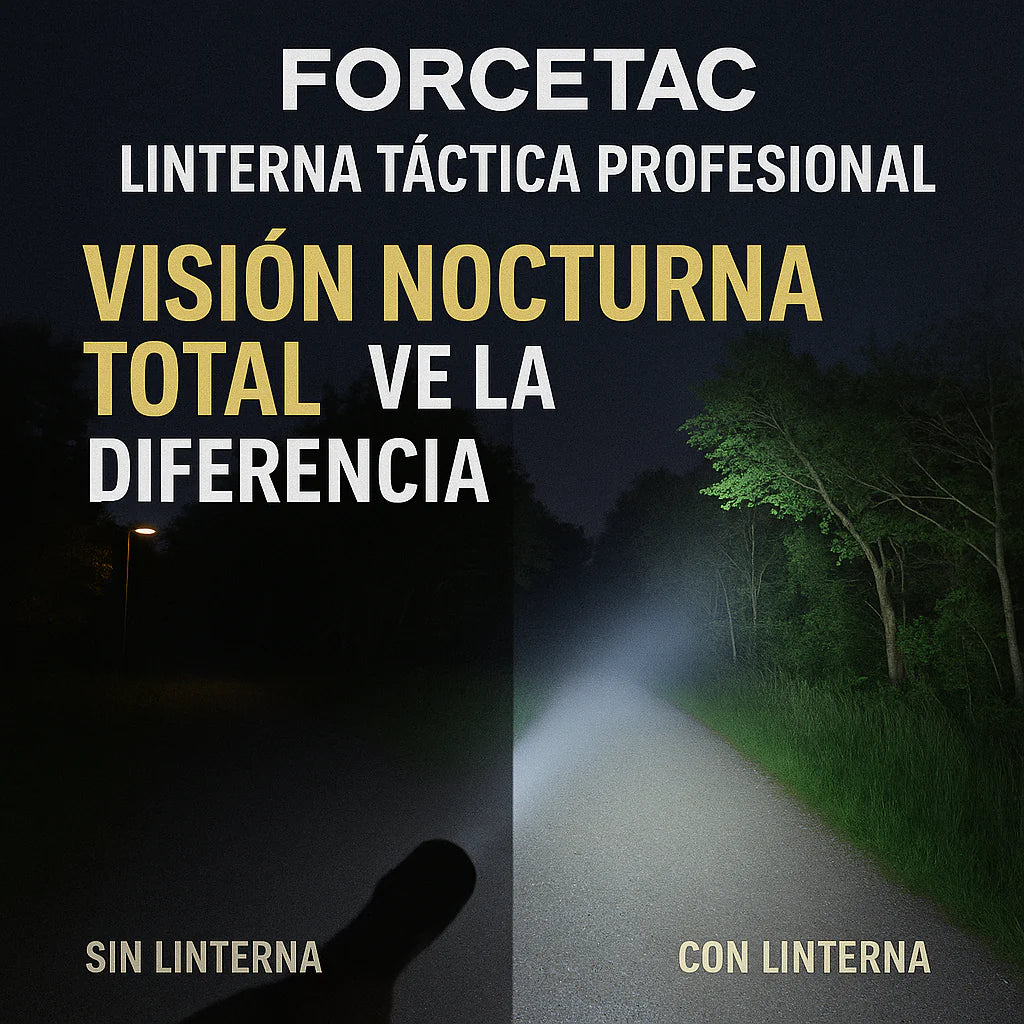 Linterna Táctica Profesional – ForceTac [Ultra Potente, Recargable y Resistente al Agua]