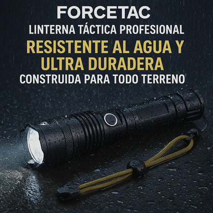 Linterna Táctica Profesional – ForceTac [Ultra Potente, Recargable y Resistente al Agua]