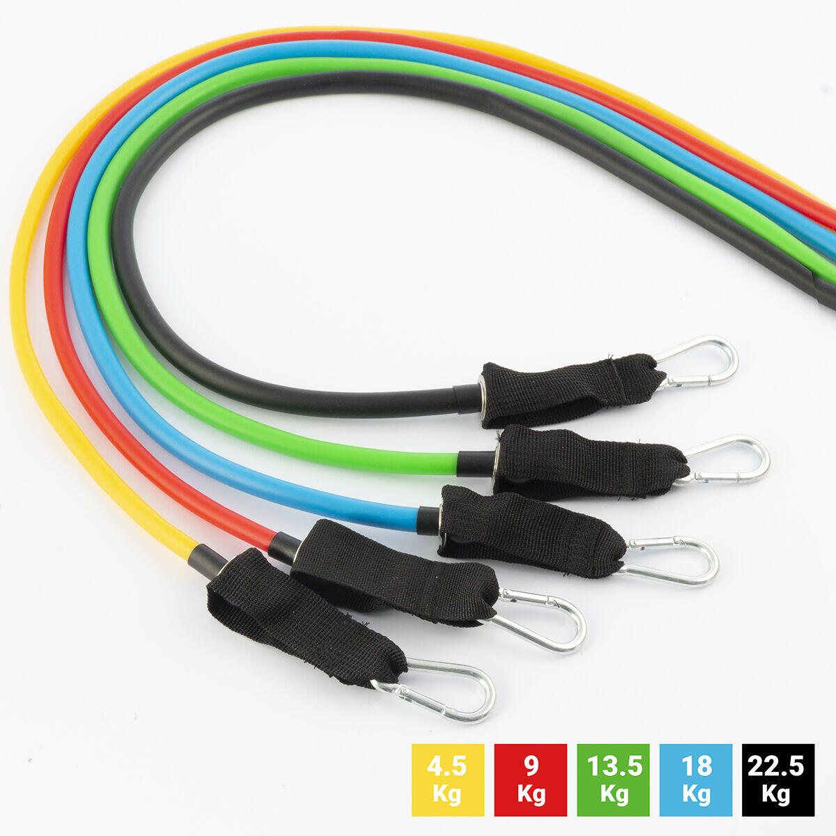 [ENTRENA EN CASA] SuperKit 11 Piezas – Bandas Tubulares + Guía para Tonificar Todo el Cuerpo